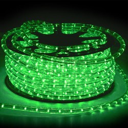 Φωτοσωλήνας LED Πλακέ Διάφανος Πράσινο Φως Με Το Μέτρο