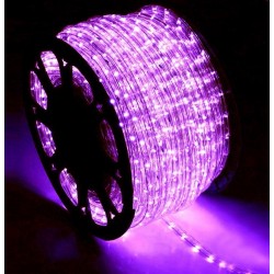 Φωτοσωλήνας LED Πλακέ Διάφανος Μωβ Φως Με Το Μέτρο