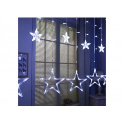 Χριστουγεννιάτικα Φωτάκια Κουρτίνα 5μ Με 12 Αστέρια LED Λευκά ΟΕΜ 040