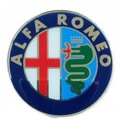 Alfa Romeo Αυτοκόλλητο Σήμα Καπώ / Πορτ Μπαγκάζ 7,4cm Μπλέ Χρυσό Smalto Plastic Υγρο Γυαλί 1 τεμ.