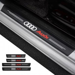 Αυτοκόλλητα Mασπιε Πόρτας Carbon με Σήμα Audi Σετ 4 τεμαχίων