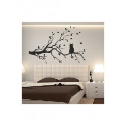 Δέντρο με γάτα και πουλιά Αυτοκόλλητο τοίχου